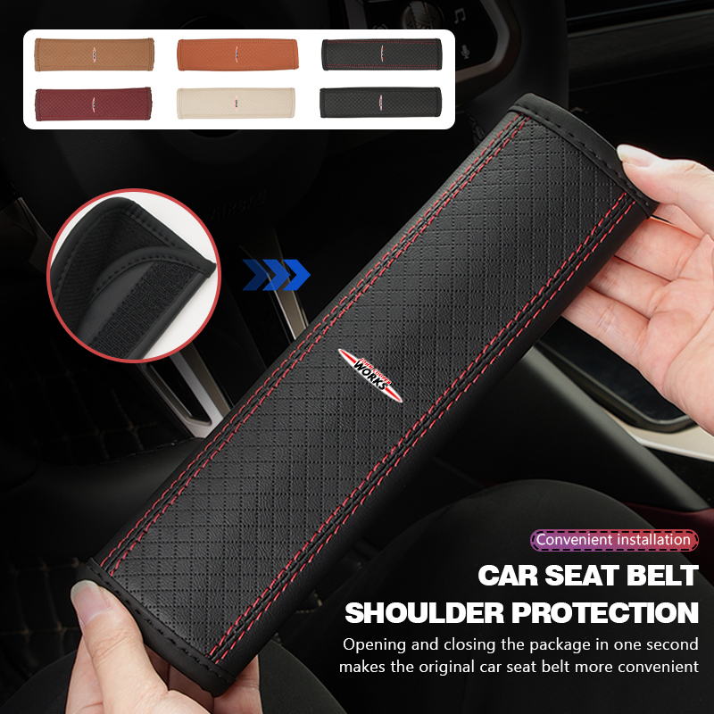 Leather Work For Car - Leather Car Seat Belt Protector Pad