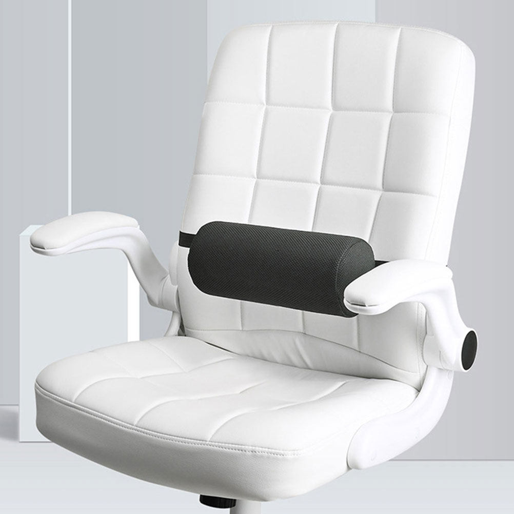 Leather Work For Car - Black Cylindrical Lumbar Pillow Memory Foam