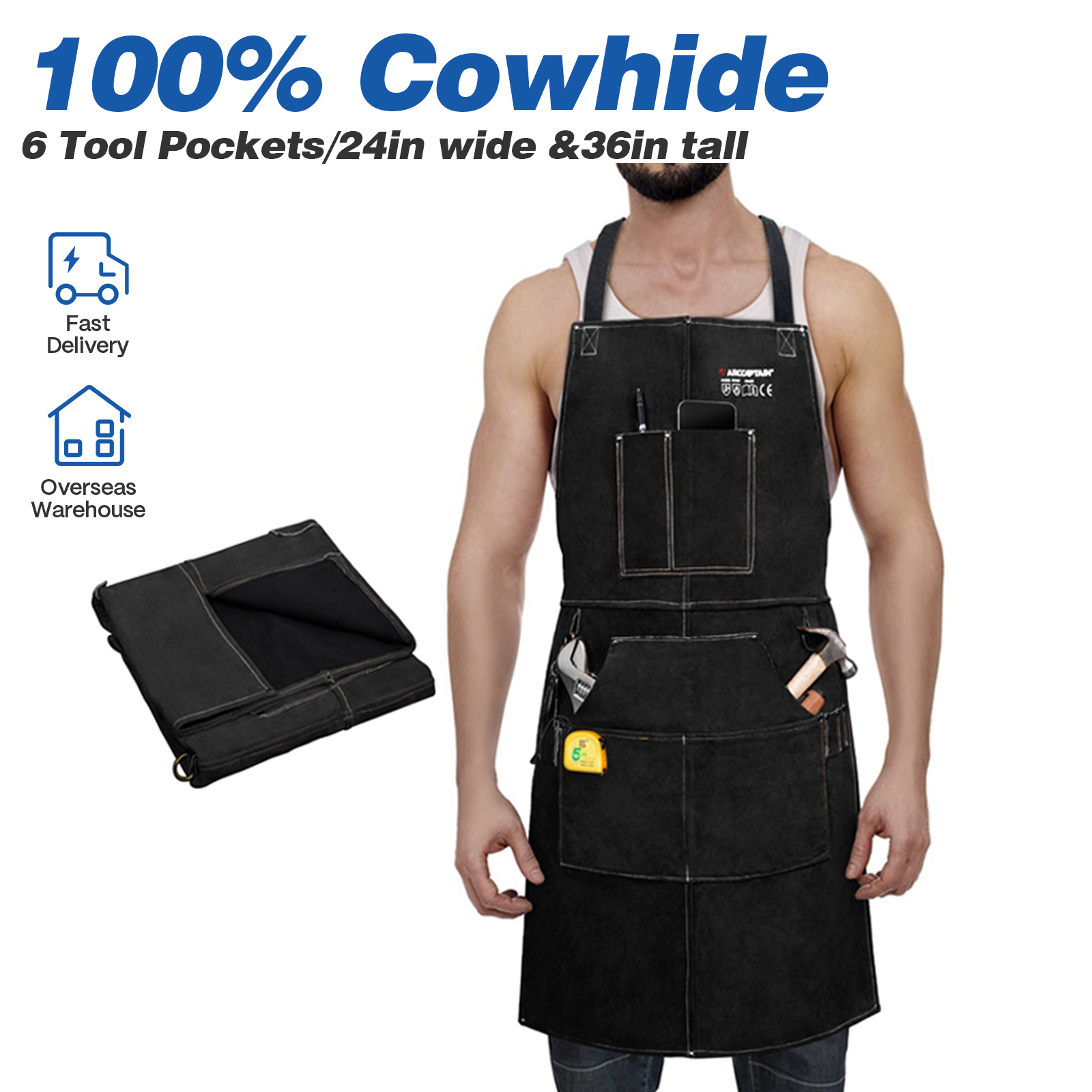 Leatherwork Projects - ARCCAPTAIN Leather Welding Work Apron Heat