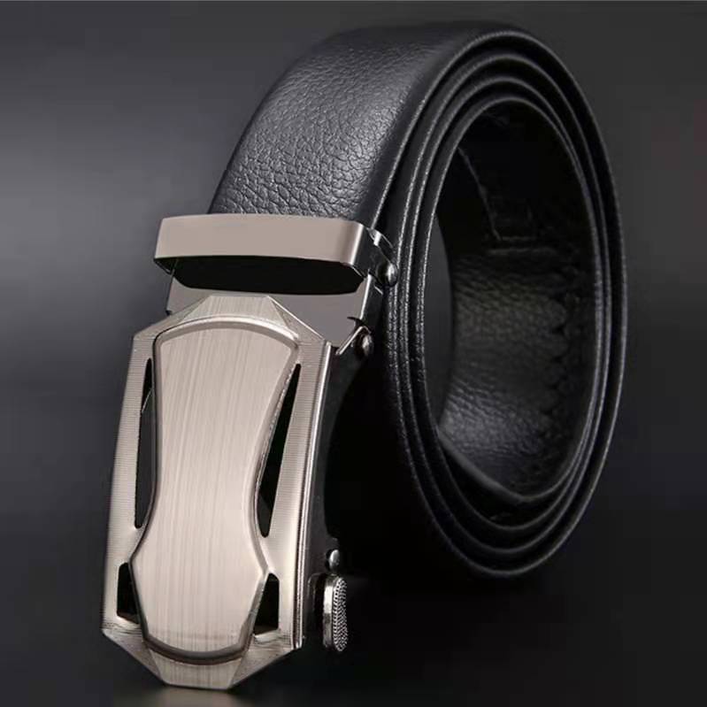 Leather Work Jeans - Fashionable Business Men's Belt Metal Buckle