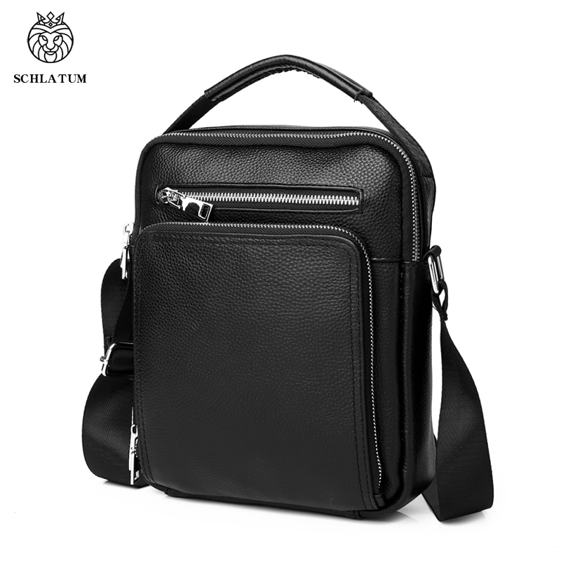Leather Work Handbag - SCHLATUM Genuine Leather Men Crossbody Shoulder