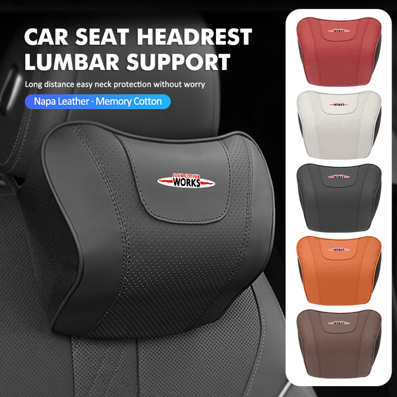Leather Work For Car - For MINI Car Headrest Lumbar Support