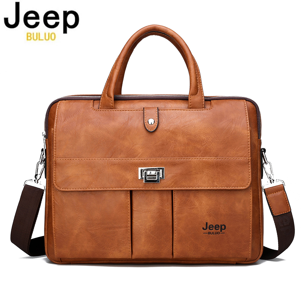 Leatherwork Letters - Jeep Buluo Men's Leather Briefcase 14
