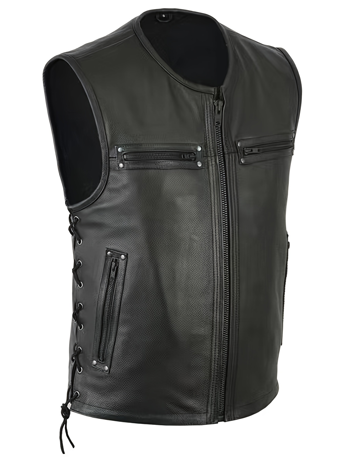 Men Solid Color Vest Motorcycl - đánh giá và giá Leather Work Vest For Men
