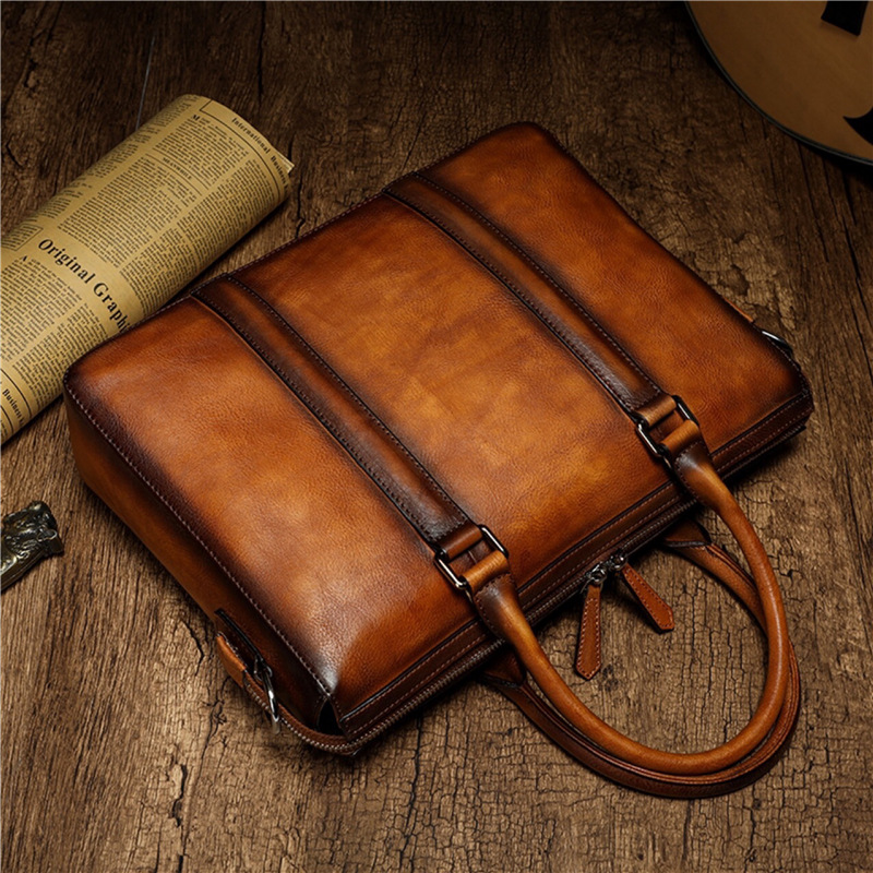 YETTIES Business Top Grain Lea - đánh giá và giá Leather Work Handbag