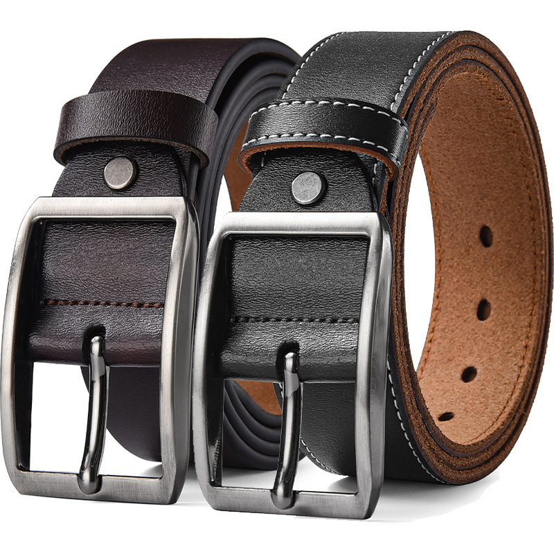 Men's High Quality Pin Buckle  - đánh giá và giá Leather Work Jeans