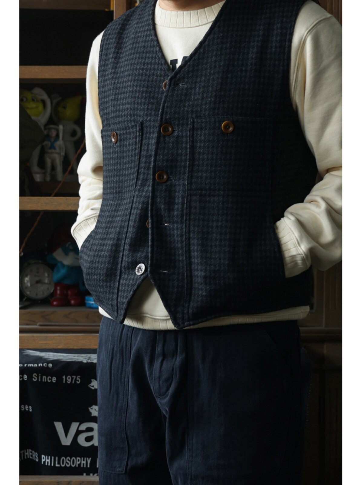 Secondorder FW24 Vintage Wool  - đánh giá và giá Leather Work Vest For Men