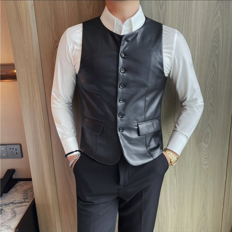 2025 Autumn Men's Casual Leath - đánh giá và giá Leather Work Vest For Men