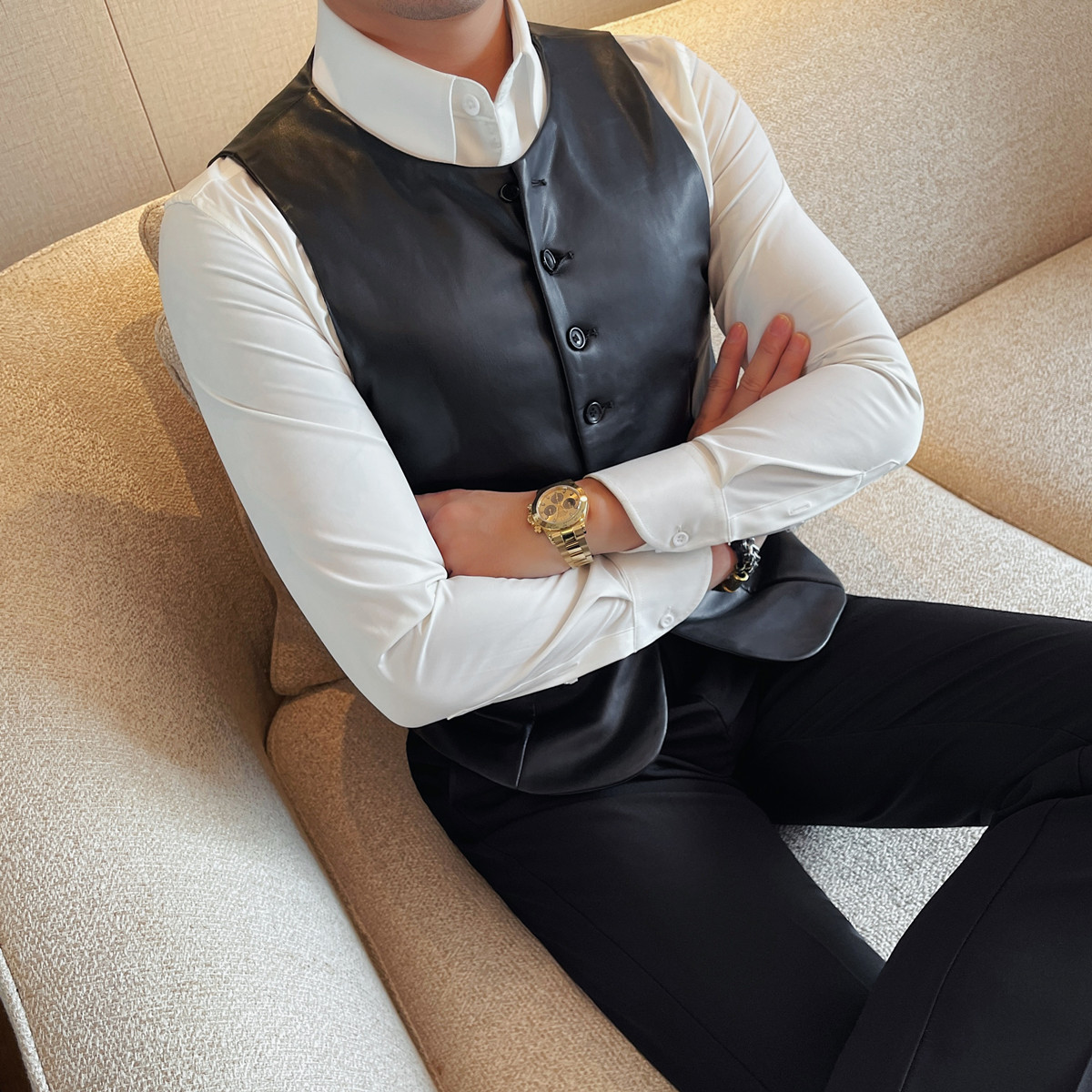 2025 Autumn Men's Casual Leath - đánh giá và giá Leather Work Vest For Men
