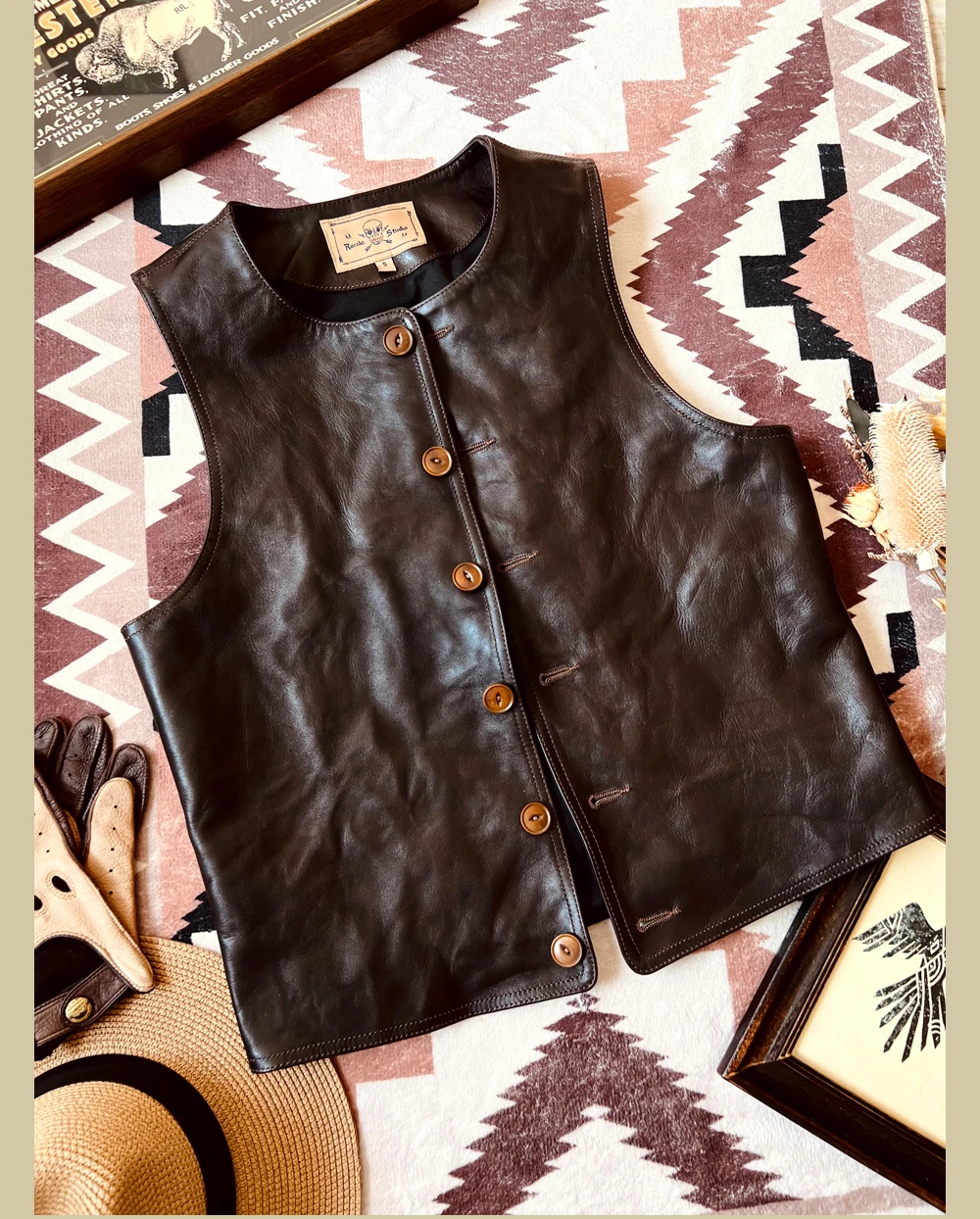 YR!Free shipping.Japanese Vint - đánh giá và giá Leather Work Vest For Men