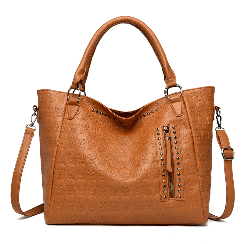 Punk Skull Crossbody Bag PU Le - đánh giá và giá Leather Work Handbag