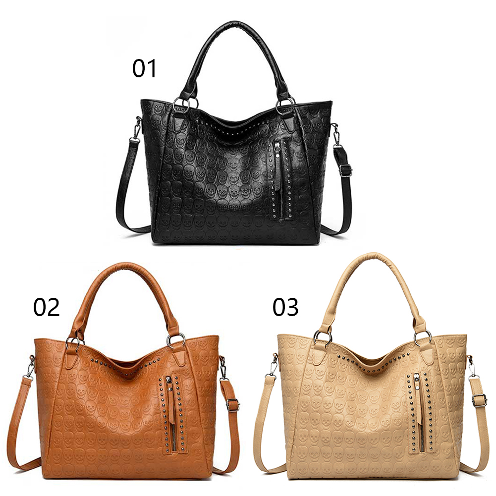 Punk Skull Crossbody Bag PU Le - đánh giá và giá Leather Work Handbag