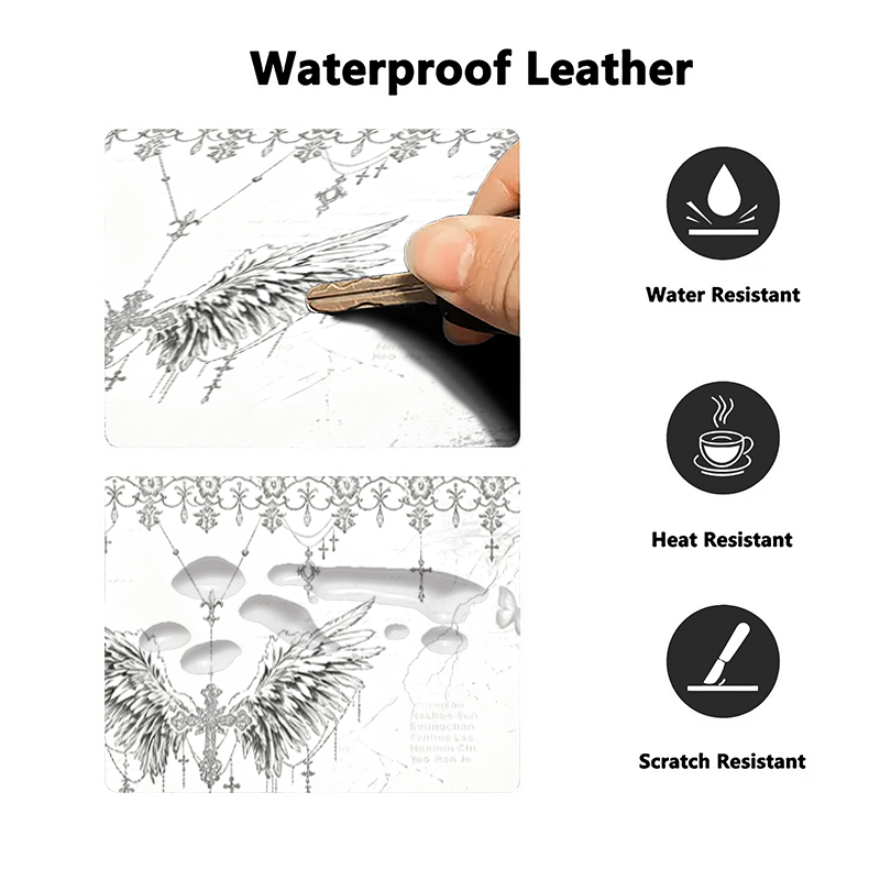 Leather Mousepad Black White A - đánh giá và giá Leatherwork Table