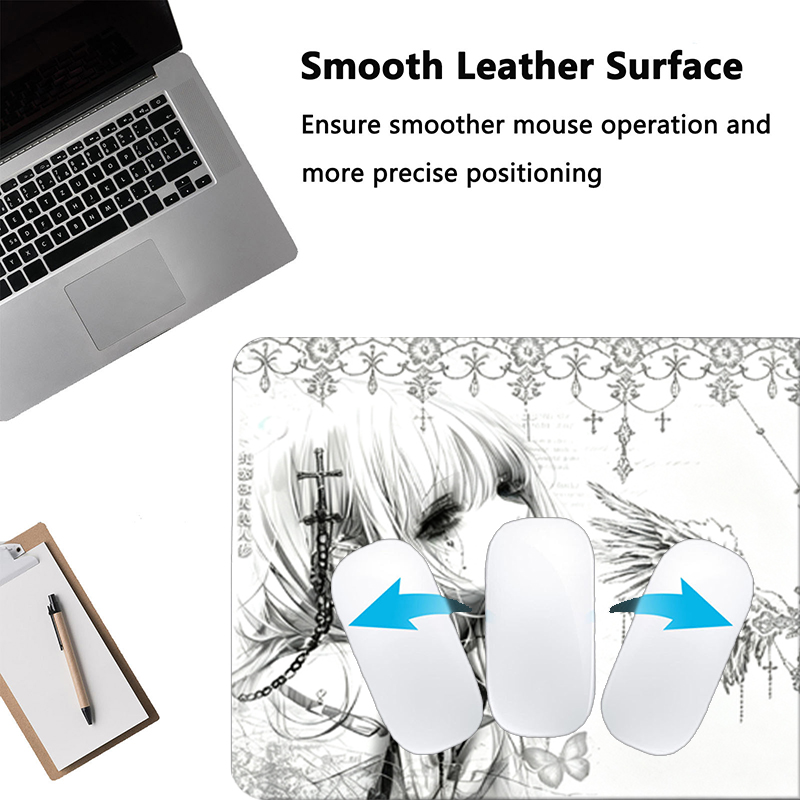 Leather Mousepad Black White A - đánh giá và giá Leatherwork Table
