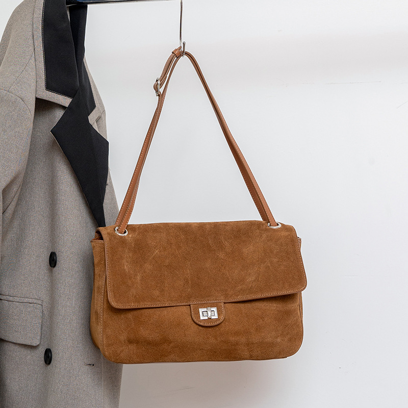 Genuine Suede Leather Underarm - đánh giá và giá Leather Work Handbag