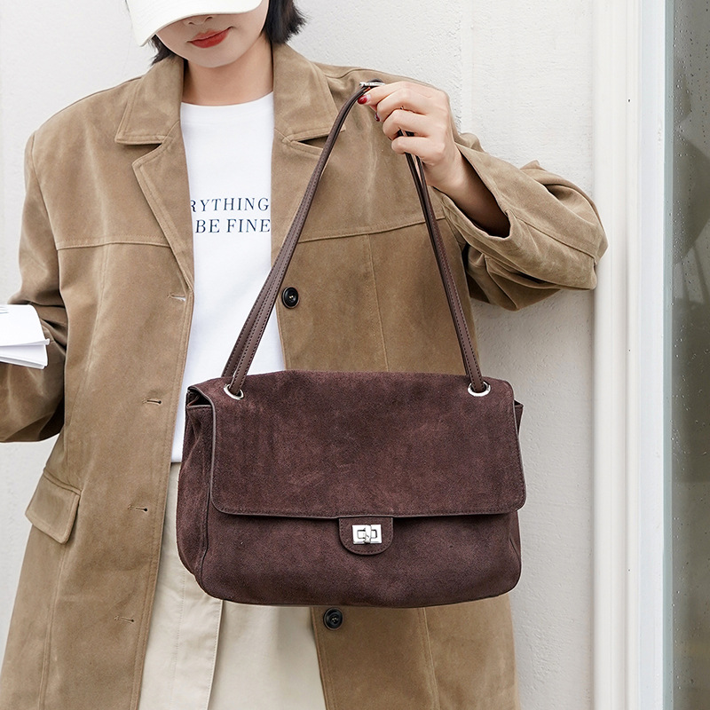Genuine Suede Leather Underarm - đánh giá và giá Leather Work Handbag