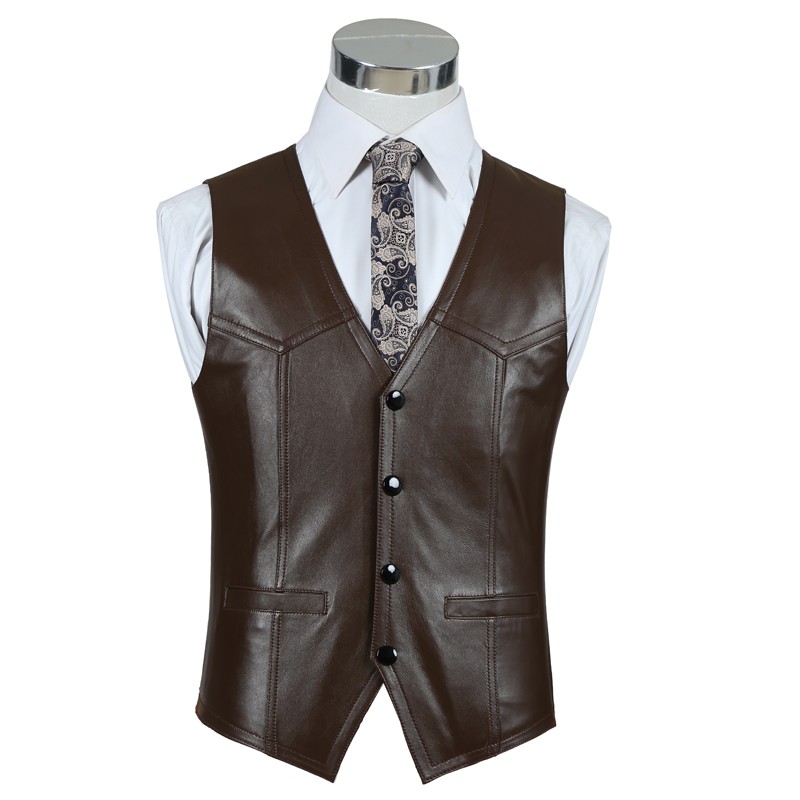 Thương Hiệu Cao Cấp Da Thật Ch - đánh giá và giá Leather Work Vest For Men